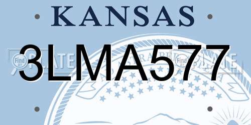 3LMA577 Kansas License Plate