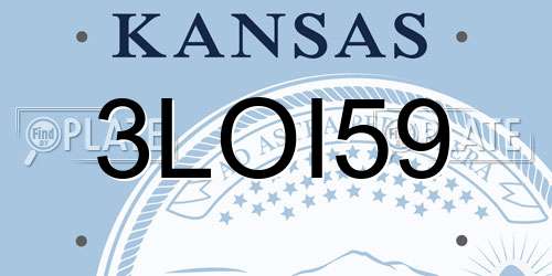 3LOI59 Kansas License Plate