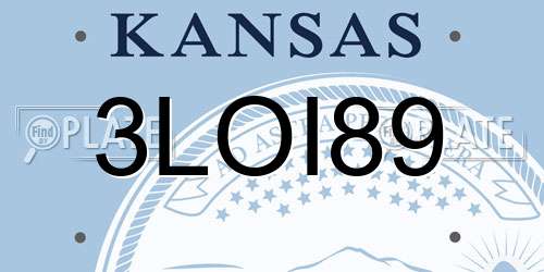 3LOI89 Kansas License Plate