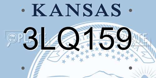 3LQ159 Kansas License Plate