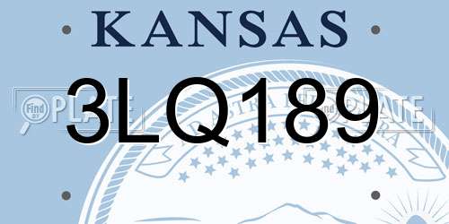 3LQ189 Kansas License Plate