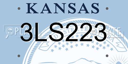 3LS223 Kansas License Plate