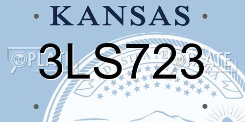 3LS723 Kansas License Plate