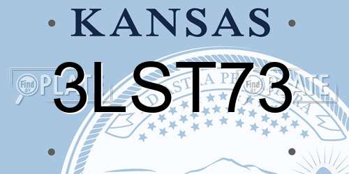 3LST73 Kansas License Plate