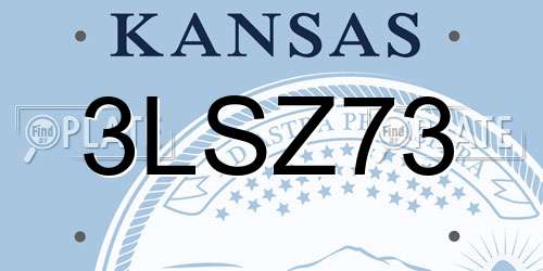 3LSZ73 Kansas License Plate