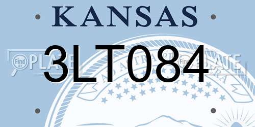 3LT084 Kansas License Plate