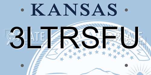 3LTRSFU Kansas License Plate
