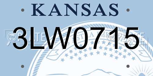 3LW0715 Kansas License Plate