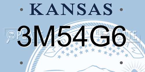 3M54G6 Kansas License Plate