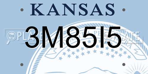 3M85I5 Kansas License Plate