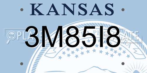 3M85I8 Kansas License Plate