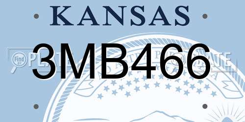 3MB466 Kansas License Plate