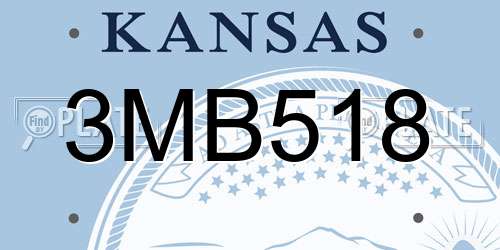 3MB518 Kansas License Plate
