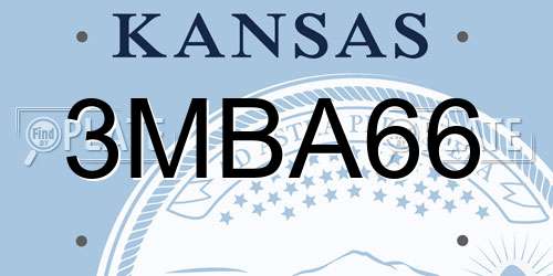 3MBA66 Kansas License Plate