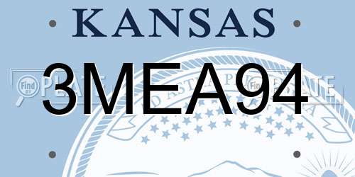 3MEA94 Kansas License Plate