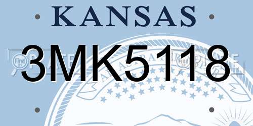 3MK5118 Kansas License Plate