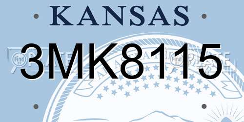 3MK8115 Kansas License Plate