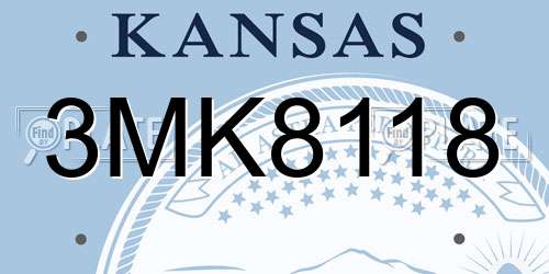 3MK8118 Kansas License Plate