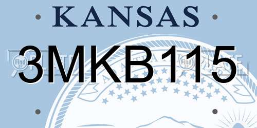 3MKB115 Kansas License Plate