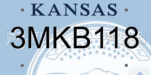 3MKB118 Kansas License Plate