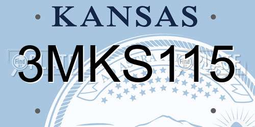 3MKS115 Kansas License Plate