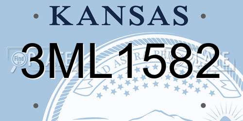 3ML1582 Kansas License Plate