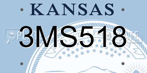 3MS518 Kansas License Plate