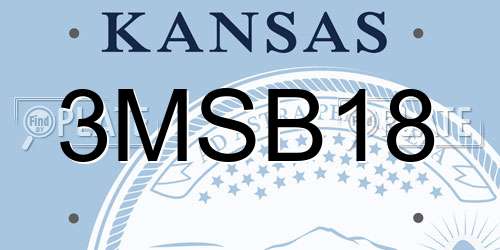 3MSB18 Kansas License Plate
