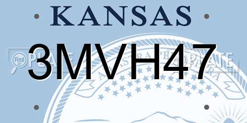 3MVH47 Kansas License Plate