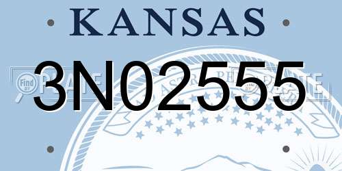 3N02555 Kansas License Plate