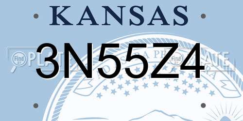 3N55Z4 Kansas License Plate