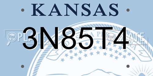 3N85T4 Kansas License Plate