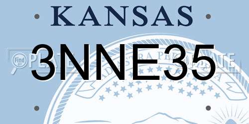 3NNE35 Kansas License Plate