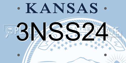 3NSS24 Kansas License Plate
