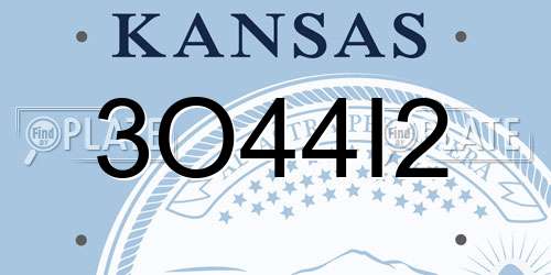3O44I2 Kansas License Plate