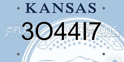 3O44I7 Kansas License Plate