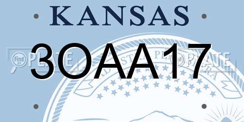 3OAA17 Kansas License Plate