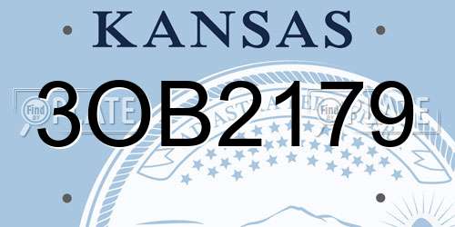 3OB2179 Kansas License Plate