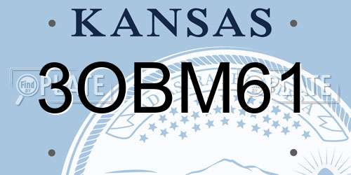 3OBM61 Kansas License Plate