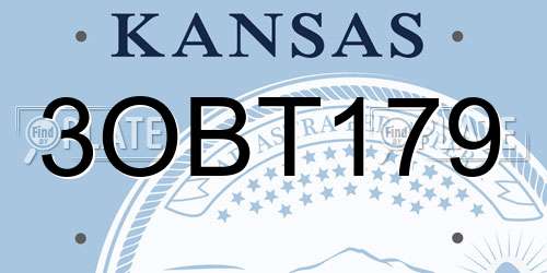 3OBT179 Kansas License Plate