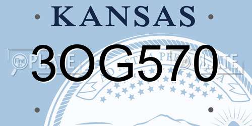 3OG570 Kansas License Plate