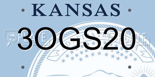 3OGS20 Kansas License Plate