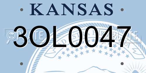 3OL0047 Kansas License Plate