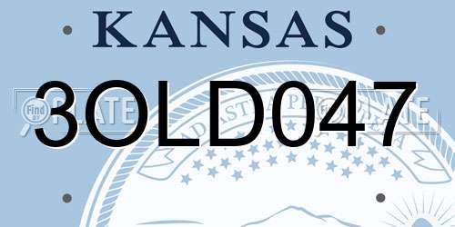 3OLD047 Kansas License Plate