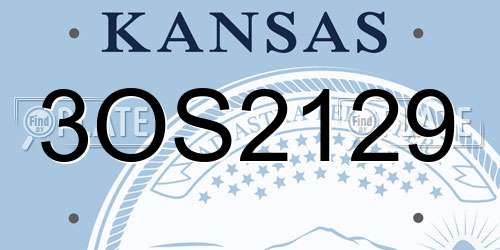 3OS2129 Kansas License Plate