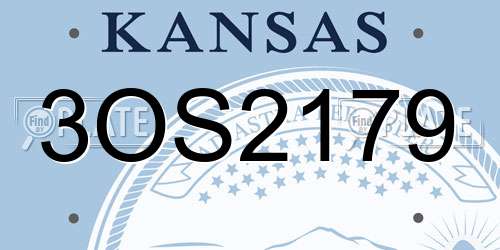 3OS2179 Kansas License Plate