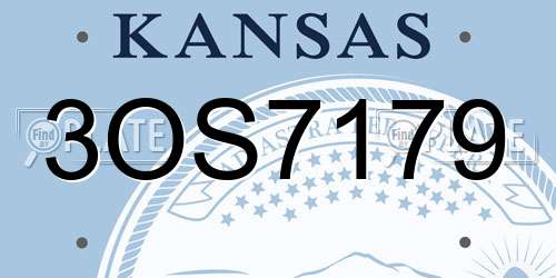 3OS7179 Kansas License Plate