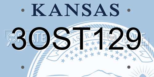 3OST129 Kansas License Plate