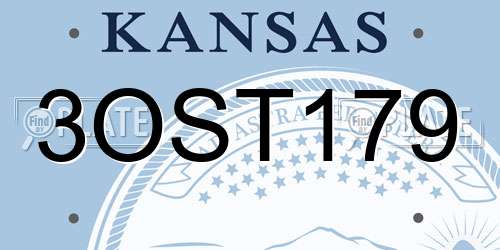 3OST179 Kansas License Plate