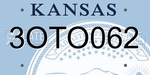 3OTO062 Kansas License Plate